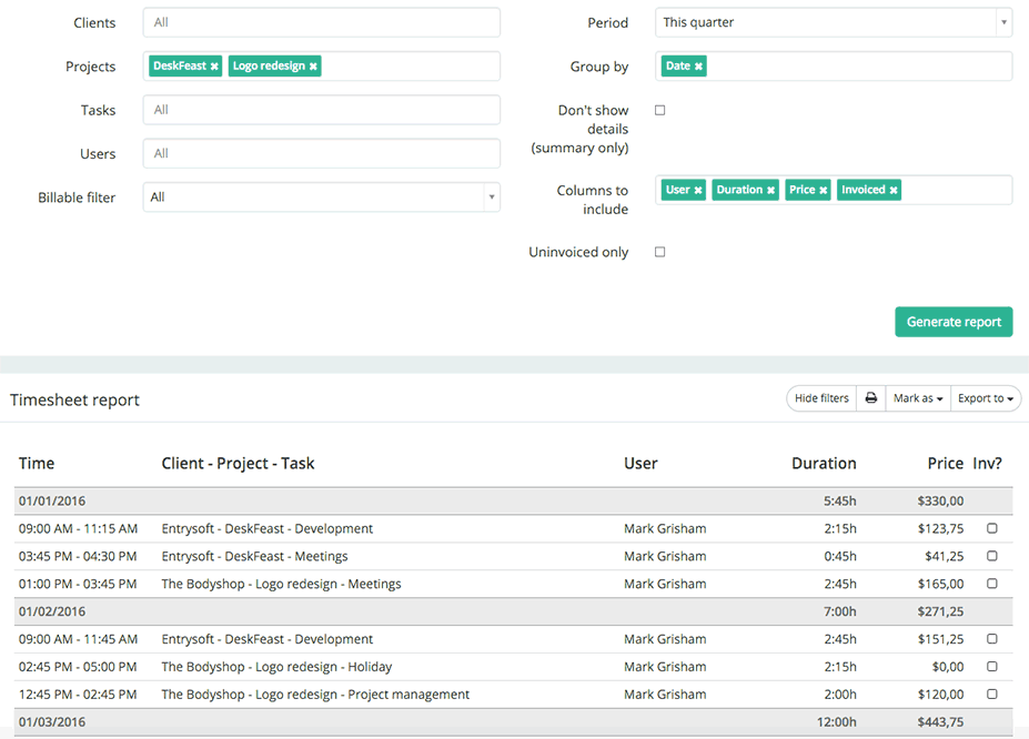 Customizable reports